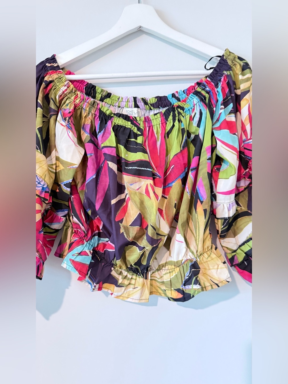 Rachel Tropical Two-Piece Skirt Set in Pink, Green & Black - Picture 9 of 13